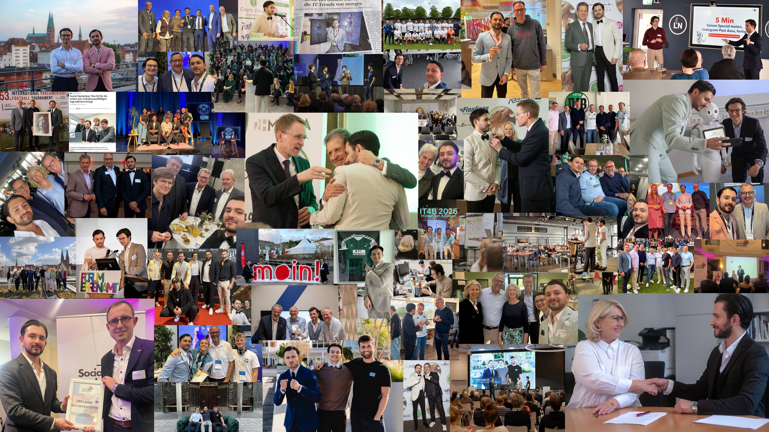 Collage aus Bühnen, Preisverleihungen und Events